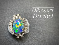 Opal island collection level colorful black opal ring diving to see tropical fish