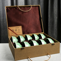 Green porcelain bowl spoonful box for home Chinese style 10 bowls 10 spoons combined cutlery ceramic bowls spoon suit Joe moving gift bowls