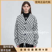 we11done official website 20aw full print logo wool knitted cardigan sweater welldone jacket