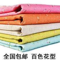 Printed cotton linen fabric pastoral floral sand release window background tablecloth handmade diy thickened linen