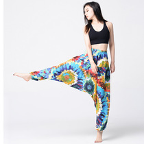 Women Harem Pants CottonLinen Hippie Trousers Baggy Elastic