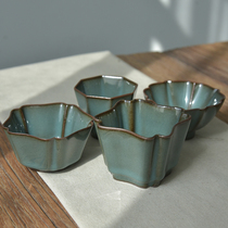 Longquan celadon iron tire handmade cup Chinese ceramic tea set tea cup large master cup tea cup single cup special-shaped cup