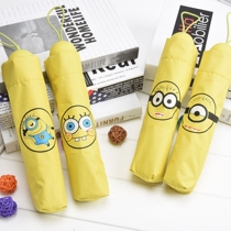 Cute little yellow man SpongeBob three fold students anti-ultraviolet light rain and two-purpose sunshade Sun Rain