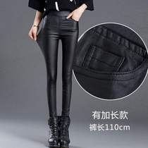 Leather leather pants women 2020 autumn and winter New plus velvet Korean high waist wear matte elastic Slim Leggings