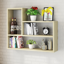Wall shelf non-perforated living room multifunctional creative wall-mounted hanging cabinet bedroom decoration partition storage bookshelf