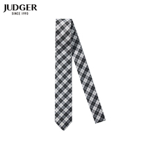 Judger men's business silk tie mulberry silk Korean check tie formal casual tie