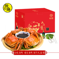  (Gift box)Yuesheng fresh hairy crab male 5 0 two female 3 8 two 4 pairs of 8 gift box type 3288