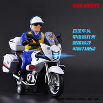 Alloy simulation motorcycle police car sound and light return to the beloved small motorcycle model boy gift childrens toys