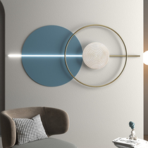 Simple wrought iron wall wall decoration living room background wall wall hanging bedroom bedside hanging light luxury wall round