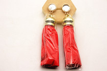 A014 European and American brand Golden KST inlaid transparent glass diamond line tassel exquisite hipster earrings