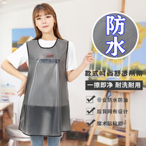 Catering Exclusive Apron Women Transparent Soft Leather Home Kitchen 2021 New Exploits Cortex Waterproof Oil Proof Apron Hood