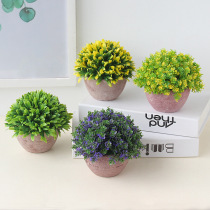 Creative simulation flower simple small bonsai potted green orchid plastic flower desktop living room ornaments home decorations