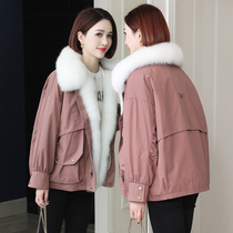 zqqz Pike women 2021 New Rex rabbit hair liner fox fur collar small man short fur coat D411