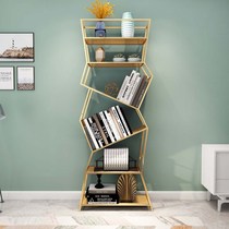 Nordic wrought iron bookshelf floor rack living room creative study floor rack office simple modern partition display rack