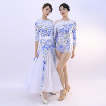 Yilin Feier white rich beauty style fresh flowers 2111 modern dance dress dress national standard dance costume practice suit