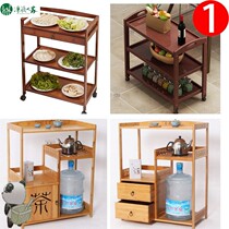Nanzhu modern simple tea cabinet lockers side cabinet kung fu tea rack rack solid wood drinking rack