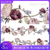 OKMT New seven days paper original and paper tape Handbook sticker decoration whole roll of rose poem hand tent sticker