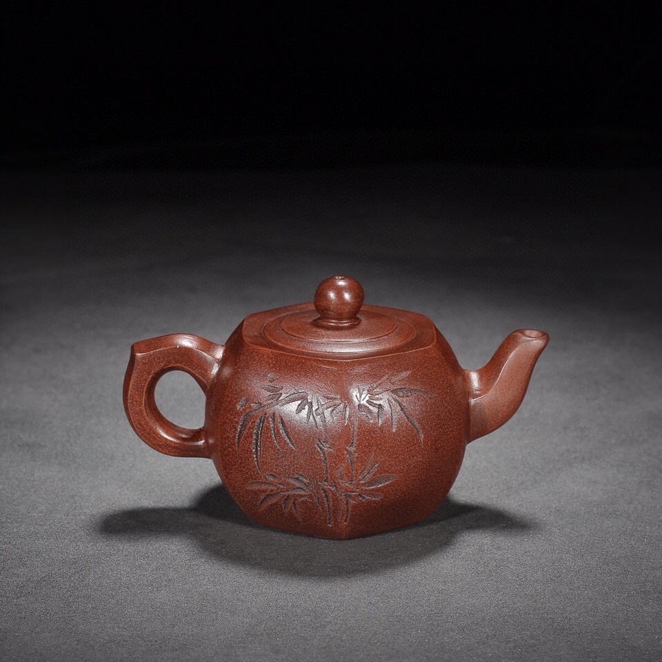 Hexagon Gu Jingzhou Size: 15 9cm Capacity: 300cc Purple Sand Classification: original mine bottom trench clear-Taobao