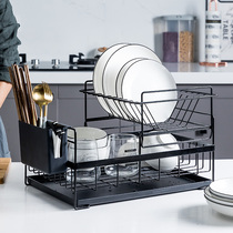 Kitchen rack supplies and utensils drain bowls cupboards dishes chopsticks knives storage boxes tableware racks