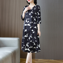 Real Silk Dress Sauna Silk Weighs on Long Covered Meat 2022 Pop Dress Children Summer Hangzhou New High-end Big Cards