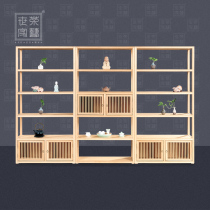 Bogu rack Solid wood new Chinese Zen simple modern tea display rack Antique rack shelf Duobao Pavilion