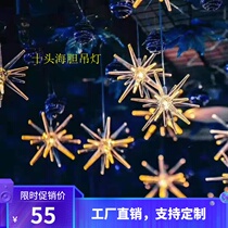  Wedding props Ten acrylic transparent flying bird chandelier Wedding stage ceiling decoration arrangement luminous butterfly