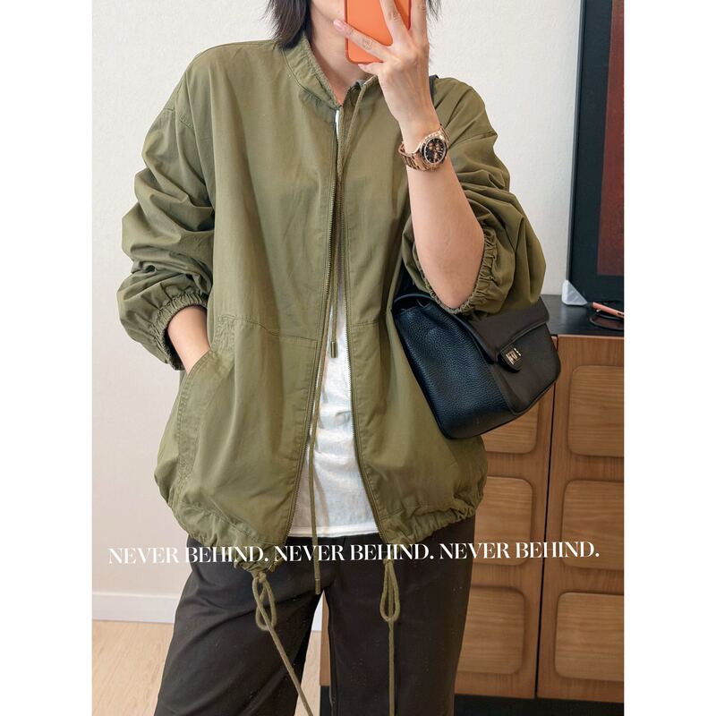 8.20 Loose Casual Design Reversible Long-Sleeved Zip-Up Jacket