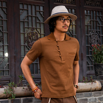 SOARIN Independent retro short sleeve polo shirt male original design casual workout with a T-shirt thin horse jersey