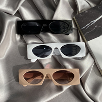 Korean version of the new sunglasses women tide sun glasses mens box glasses Net red the same street shoot ins retro concave shape