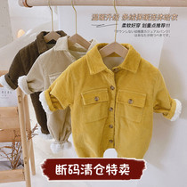 ins New Baby double layer plus velvet thickened jumpsuit outer clothing baby casual climbing jacket winter clothing