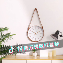 Nordic Ins Wind Net Red Personality Creative Fashion Hanging Watch Brief Golden Clock Clock Modern Clocks Mute Hanging Clocks