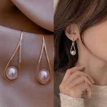 Advanced sense pearl earrings French Net red women exquisite temperament socialite design sense 2021 New Tide earrings