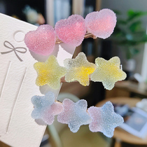 Korean Version Spring Summer New Internet Red Stars Soft Sugar Hairpin Clip with clip edge clip Liu Hai clip ladies hair accessories adorn with cute