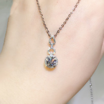 Msrry bursting with S925 pure silver necklace unchanged black imitation mosaics full zircons necklace Eight-heart eight-arrow concentric pendant
