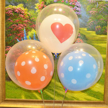 Net red balloon transparent ball in the ball birthday party wedding wedding birthday party wedding birthday party push micro-business double-layer ball