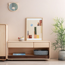 Child in the Art Series side cabinet full solid wood porch TV cabinet bedend cabinet multifunctional low side cabinet