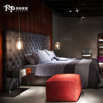 Fipa home Italian style light luxury fabric queen bed luxury villa hotel clubhouse leather queen bed