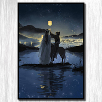 Ancient style diamond painting Kongming lantern beautiful man small pair diamond embroidery stick cross stitch 2019 new living room figure bedroom