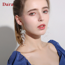 925 silver pin ballet earrings female Net Red advanced sense 2021 New Tide long temperament Korean simple earring