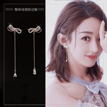 Earrings female sterling silver 2021 popular simple exquisite small Net Red fashion super fairy bow earrings earrings