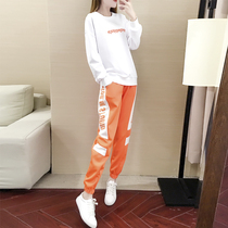 Tide brand autumn autumn fashion sports suit 2021 new foreign style women Korean loose casual slim two-piece set