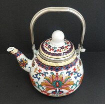 Xinjiang specialty teapot handmade painted enamel kettle hotel milk teapot tea set retro home with filter