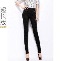 Tall thick fabric 180 super long slim length trousers high waist slim womens trousers black pants stretch