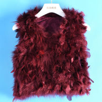 Childrens clothing * * Shao special winter clothing new products Little Princesss love heart son fur Otter rabbit hair Genuine leather grass vest 802