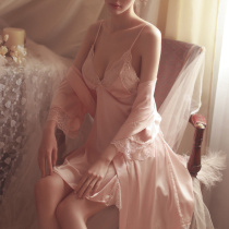  Womens private sexy pajamas real silk nightdress female summer thin ice silk 2020 new home clothes female zs