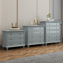 American Countryside Five Bucket Cabinets Bedroom Minimalist Lockers Modern Minimalist Storage Cabinet Living-room Short Cabinet Solid Wood Five Bucket Closet.