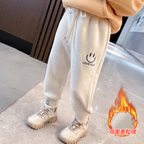 Girls autumn winter pants children plus fluff winter warm sweatpants baby thicker cotton pants wear childrens trousers