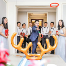 Inflatable elk horn ring ring marriage and pick-up game props Christmas performance show 100-in-a-hundred