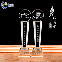  Crystal trophy medals Winter swimming swimming competition Badminton event Sports games awards Customized custom lettering spot