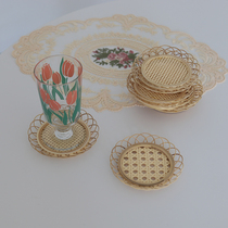 ins blogger with the same rattan chic bamboo chic lace cup cushion chic photo props